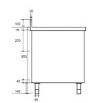 Plonge inox sur meuble - AISI 304 - 1200 (L) x 700 (P) x 850 (H) mm