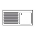 Plonge inox sur meuble - AISI 304 - 1200 (L) x 700 (P) x 850 (H) mm