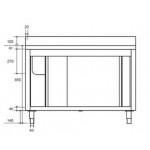 Plonge inox sur meuble - AISI 304 - 1400 (L) x 700 (P) x 850 (H) mm