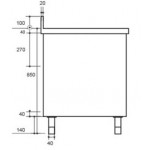 Plonge inox sur meuble - AISI 304 - 1800 (L) x 700 (P) x 850 (H) mm