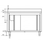 Plonge inox sur meuble - AISI 304 - 1400 (L) x 700 (P) x 850 (H) mm