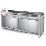 Plonge inox sur meuble - AISI 304 - 1600 (L) x 700 (P) x 850 (H) mm