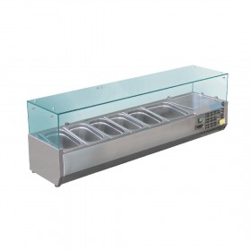 Meuble à pizza - Garantie 2 ans - 200 L - 2 portes + 6 tiroirs neutres + roulettes - 5 x GN 1/3 + 1x GN 1/2 - Classe N
