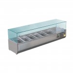 Meuble à pizza - Garantie 2 ans - 200 L - 2 portes + 6 tiroirs neutres + roulettes - 5 x GN 1/3 + 1x GN 1/2 - Classe N
