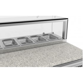 Meuble à pizza - 390 L - 2 portes  + LED - 7 x GN 1/3 - Classe N