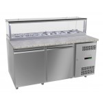 Meuble à pizza - 390 L - 2 portes  + LED - 7 x GN 1/3 - Classe N