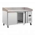 Table réfrigérée pour pizzas - Paiement 4X - Garantie 2 ans - 290L - 2 portes + roulettes - Classe N