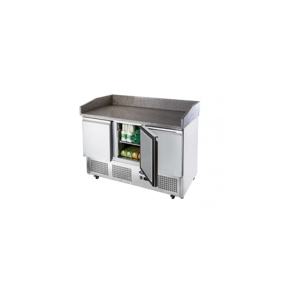 Table réfrigérée pour pizzas - Paiement 4X - Garantie 2 ans - 180L - 3 portes + roulettes - Classe N