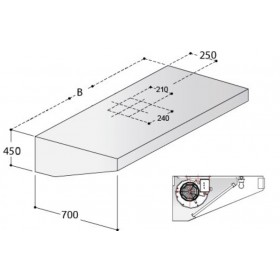 Hotte motorisée - Paiement 4X - 2400 (L) x 700 (P) mm - Variateur inclus