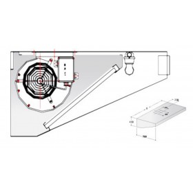Hotte motorisée - Paiement 4X - 2400 (L) x 700 (P) mm - Variateur inclus