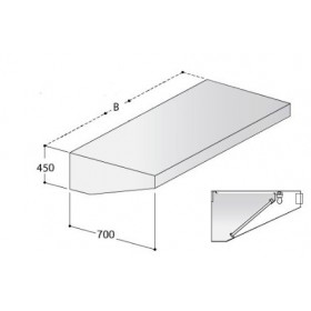 Hotte statique / sans moteur - 2400 x 700 - Filtres chocs