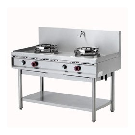 FOURNEAU WOK GAZ 2 FEUX - 2x 15 kW          