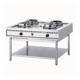 FOURNEAU WOK GAS 2x 2 FEUX - 4x 15 kW       