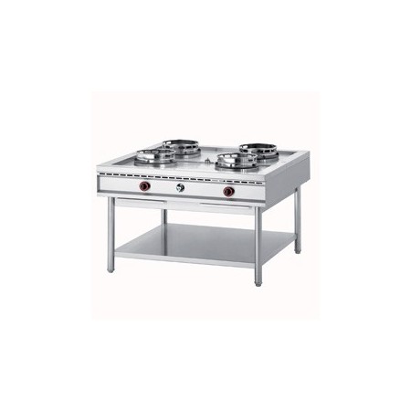 FOURNEAU WOK GAS 2x 2 FEUX - 4x 15 kW       