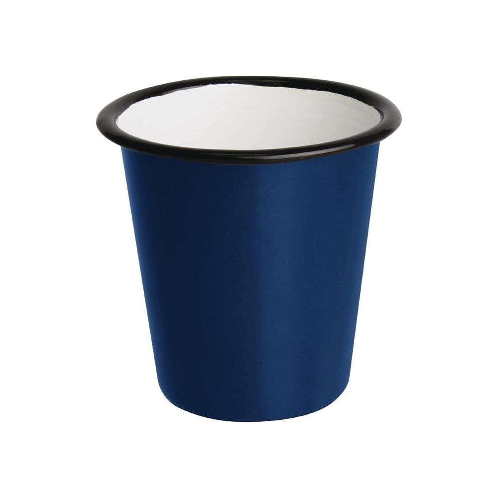 Gobelets en acier émaillé bleu et noir 310ml Gobelets en acier émaillé bleu et noir 310ml