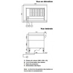 Teppanyaki - Plaque rainurée - 2 zones de chauffe - avec soubassement neutre - AISI 304