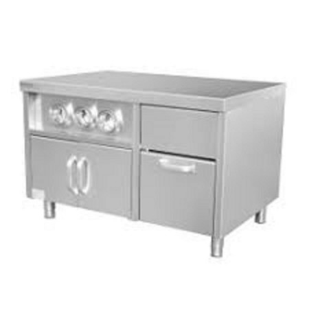  Vitrine chauffante poulet 810 mm+ récipient  à eau 2 étages