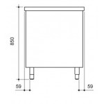 Meuble chauffant inox portes coulissantes 1200 x 700 x 850