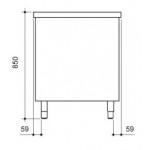 Meuble chauffant inox portes coulissantes 1800 x 700 x 850