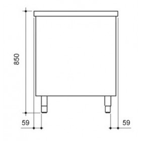 Meuble chauffant inox portes coulissantes 2000 x 700 x 850