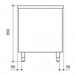 Meuble chauffant inox portes coulissantes 1000 x 600 x 850