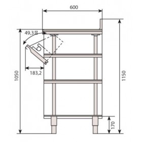 Meuble bas inox pour café portes battantes + tiroirs 820 x 600 x 1150
