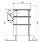 Meuble bas inox pour café portes battantes + tiroirs 820 x 600 x 1150