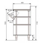 Meuble bas inox pour café portes battantes + tiroirs 1468 x 600 x 1150