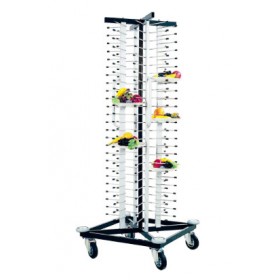 Tour de rangement Inox - 100 assiettes + roulettes