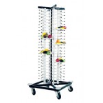 Tour de rangement Inox - 100 assiettes + roulettes