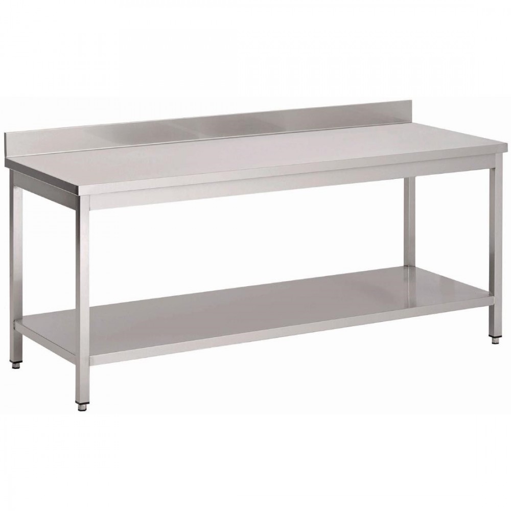 Table inox adossée - AISI 430 - 1000 (L) x 700 (P) x 920 (H) mm Table inox adossée - AISI 430 - 1000 (L) x 700 (P) x 920 (H) mm