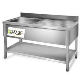 Plonge inox - AISI 304 - 1000 (L) x 700 (P) x 970 (H) mm