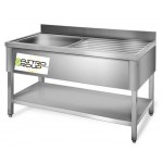 Plonge inox - AISI 304 - 1000 (L) x 700 (P) x 970 (H) mm