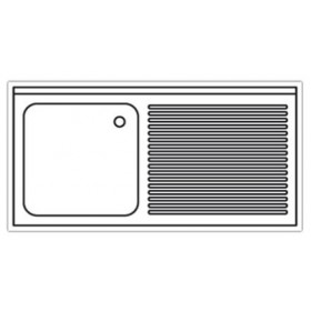 Plonge inox - AISI 304 - 1000 (L) x 700 (P) x 970 (H) mm