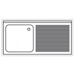 Plonge inox - AISI 304 - 1000 (L) x 700 (P) x 970 (H) mm