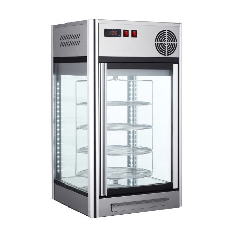 Vitrine réfrigérée panoramique - Paiement 4X - Inox - 108 L - Classe N