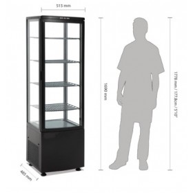 Vitrine réfrigérée panoramique - 235 L. - Paiement 4X - Garantie 2 ans - Inox - Classe N