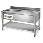 Plonge inox - AISI 304 - 1200 (L) x 600 (P) x 850 (H) mm