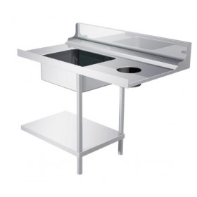 Plonge inox/emplacement lave vaisselle - AISI 304 - 1200 (L) x 700 (P) x 855 (H) mm