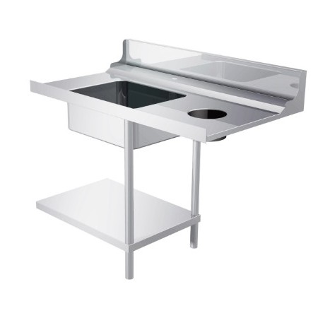 Plonge inox/emplacement lave vaisselle - AISI 304 - 1200 (L) x 700 (P) x 855 (H) mm