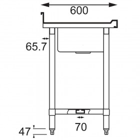 Plonge inox double bac - AISI 304 - 1500 (L) x 600 (P) x 900 (H) mm