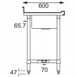 Plonge inox double bac - AISI 304 - 1500 (L) x 600 (P) x 900 (H) mm