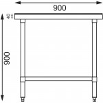 Table de découpe - AISI 201 - 500 (L) x 500 (P) x 900 (H) mm