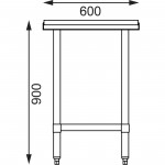 Table de découpe - AISI 201 - 500 (L) x 500 (P) x 900 (H) mm