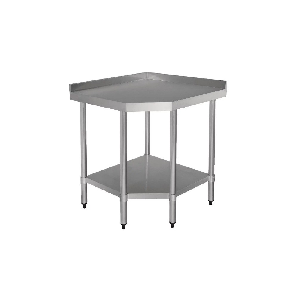 Table inox adossée d'angle - AISI 430 - 800 (L) x 600 (P) x 960 (H) mm Table inox adossée d'angle - AISI 430 - 800 (L) x 600 (P) x 960 (H) mm