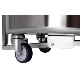 Poubelle inox - 95 litres + pédale/roulettes