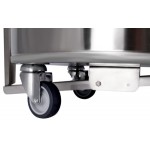 Poubelle inox - 95 litres + pédale/roulettes