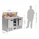 Table / meuble frigorifique 3 portes GN 1/1, 370 litres