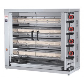 Rôtissoire professionnelle à poulets - GAZ - Paiement 4X - 4 broches / 24 poulets