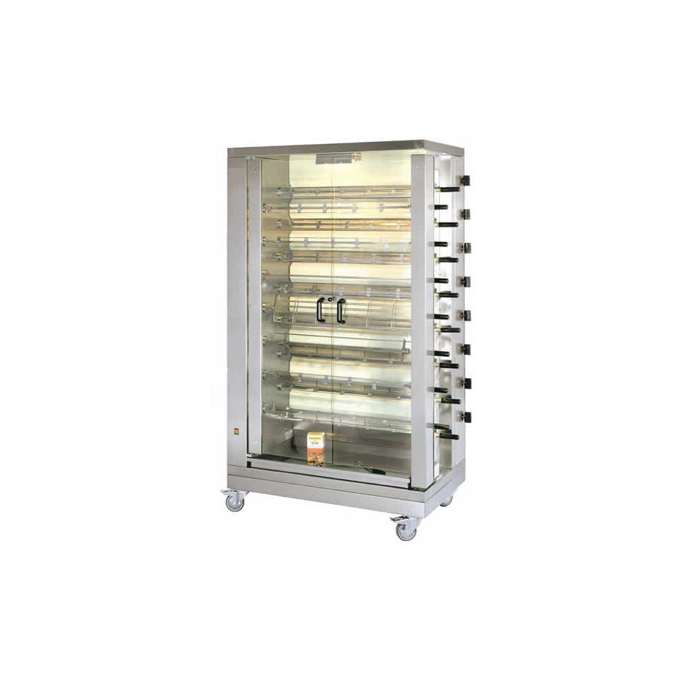 Rôtissoire professionnelle à poulets - PREMIUM - GAZ - Double - 15 broches / 90 poulets Rôtissoire professionnelle à poulets - PREMIUM - GAZ - Double - 15 broches / 90 poulets